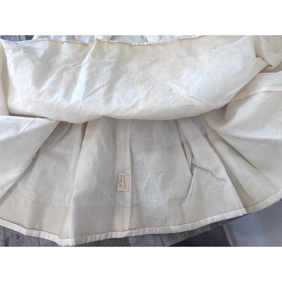 Vintage 1960s Paulines Bridal Shoppe Ivory Tea Length Wedding Dress XS Small - Picture 9 of 14